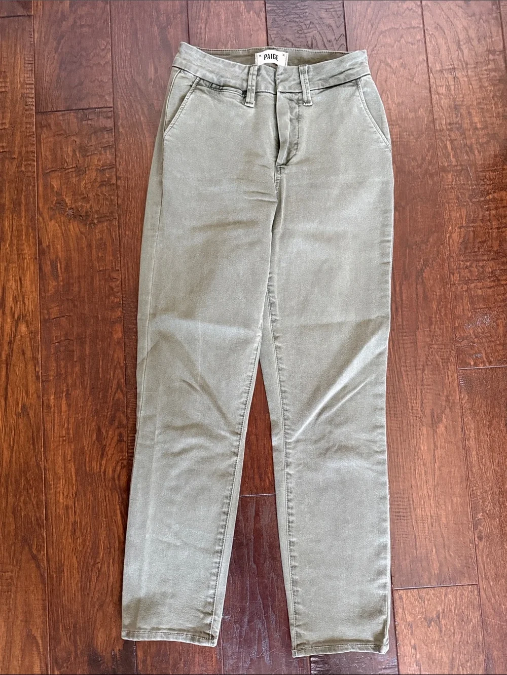 PAIGE Olive Straight-Leg Chinos
